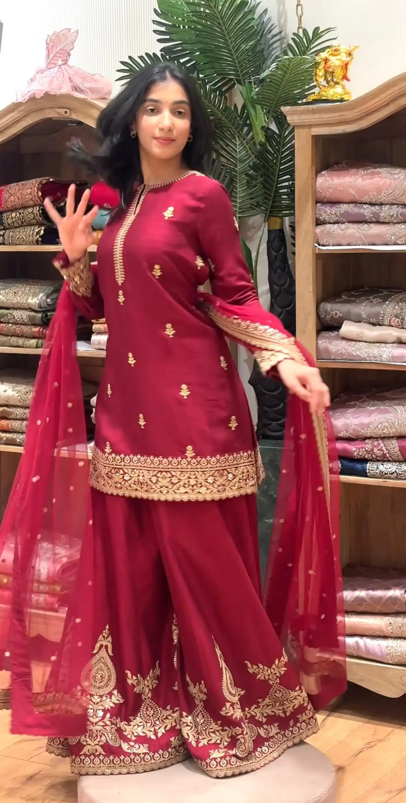 MF 501 Red Natural Crep Salwar Suit Brown with Embroidery Work. Exclusive Offer ₹2549. Delivery 4-6 Working Days. Shop now. | Jump Suits, Salwar suit, Casual Suits, Creative suits, Designer Suits, Palazzo Suits, Party Wear Suits, Patiala Suits, Straight Suits