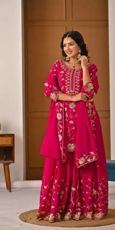 MD 3057 Pink Chinon Silk Salwar Suit with Embroidery Work & Lace Work. Affordable Price ₹2149. Delivery 4-6 Working Days. Shop now. | Jump Suits, Salwar suit, Casual Suits, Creative suits, Designer Suits, Palazzo Suits, Party Wear Suits, Patiala Suits, Straight Suits