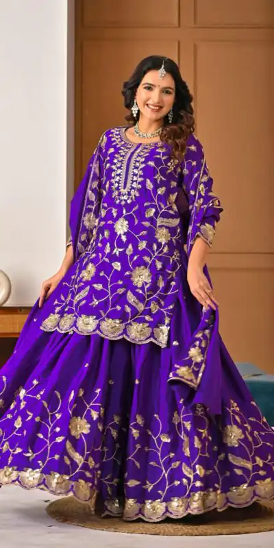 MD 3057 Purple Chinon Silk Salwar Suit with Embroidery Work & Lace Work. Affordable Price ₹2149. Delivery 4-6 Working Days. Shop now. | Jump Suits, Salwar suit, Casual Suits, Creative suits, Designer Suits, Palazzo Suits, Party Wear Suits, Patiala Suits, Straight Suits