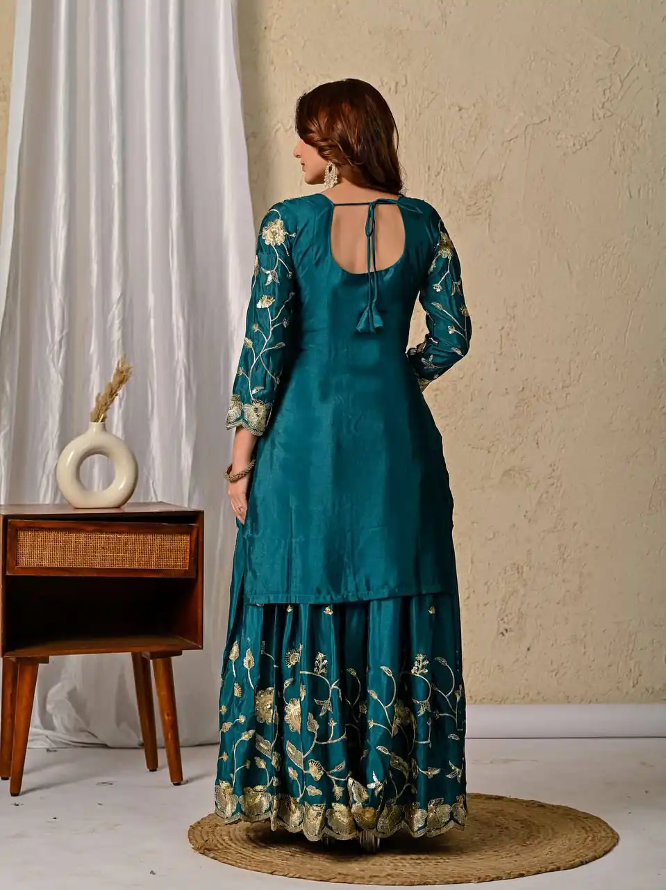MD 3057 Teal Chinon Silk Salwar Suit with Embroidery Work & Lace Work. Affordable Price ₹2149. Delivery 4-6 Working Days. Shop now. | Jump Suits, Salwar suit, Casual Suits, Creative suits, Designer Suits, Palazzo Suits, Party Wear Suits, Patiala Suits, Straight Suits