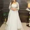 MF 496 White Faux Georgette Salwar Suit with Lace Work & Embroidery Work. Special Price ₹2449. Delivery 4-6 Working Days. Shop now. | Jump Suits, Salwar suit, Casual Suits, Creative suits, Designer Suits, Palazzo Suits, Party Wear Suits, Patiala Suits, Straight Suits