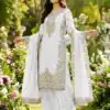 White Organza Silk With Sequence Work Salwar Suit