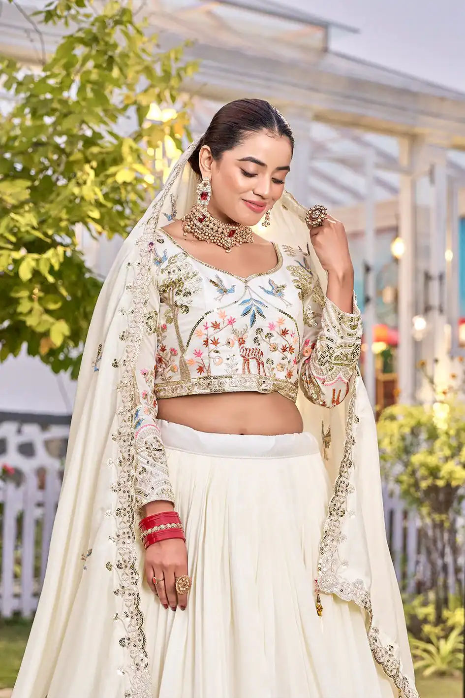Ram 162 White in Color Vichitra Silk Embroidery Work Lehenga Choli . Now at just ₹3149. Delivery 4-6 Working Days. Shop now. | Lehenga, Bollywood Lehenga, Creative Lehenga, Designer Lehenga, Embroidered Lehenga, Party Wear Lehenga