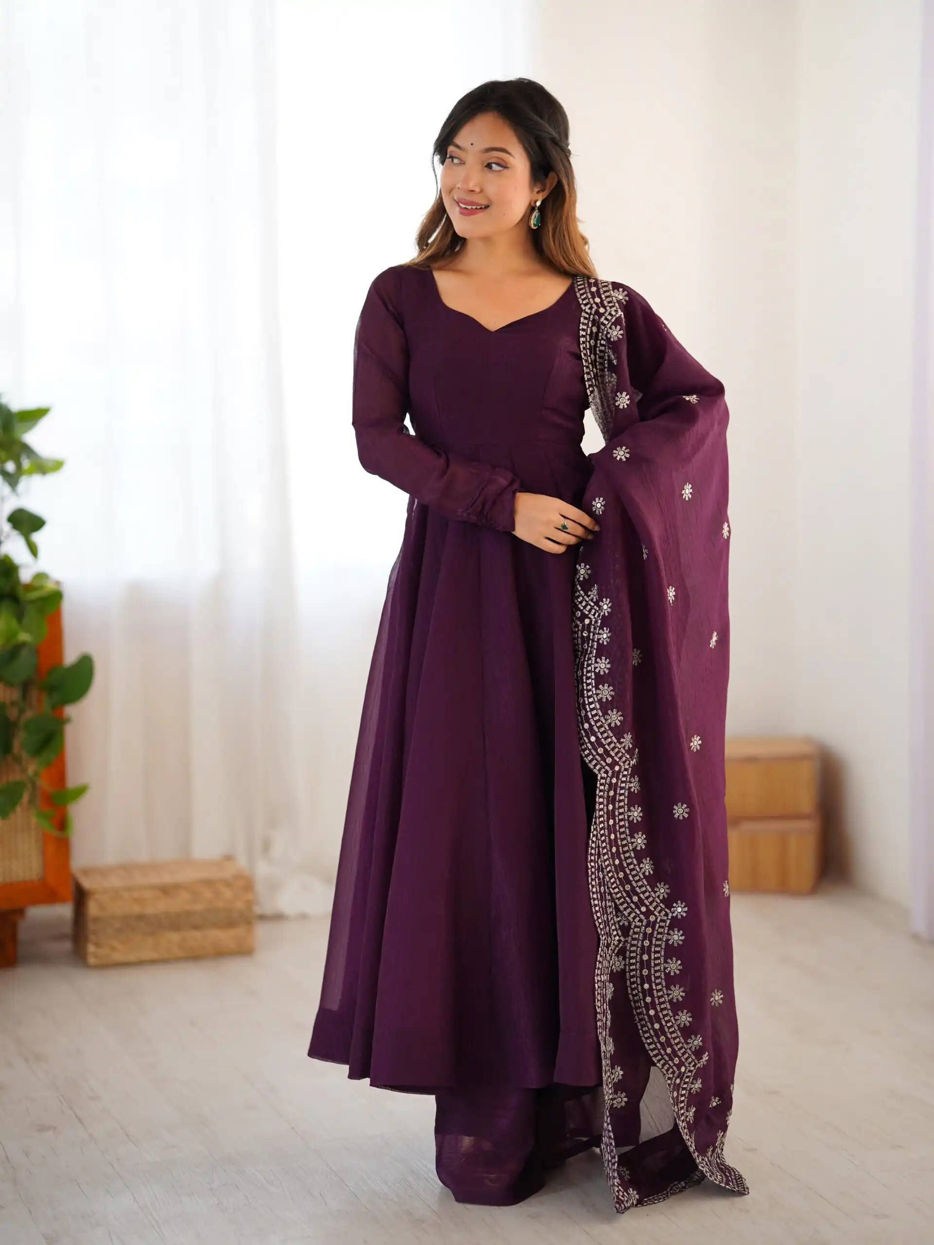 SSR 5006 Wine Fandy Silk Gown Perfect for Wedding, Party, Pongal, Traditional Day, Baby Shower – . Get it for ₹1999. Delivery 4-6 Working Days. Shop | Gowns, Bollywood Gowns, Creative Gowns, Designer Gowns, Embroidered Gowns, Party Wear Gowns