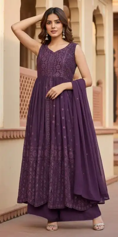 ST 173 Wine Georgette Digital Print Sequence Work Salwar Suit. online Get it for ₹2149. Delivery 4-6 Working Days. Shop now. | Jump Suits, Salwar suit, Casual Suits, Creative suits, Designer Suits, Palazzo Suits, Party Wear Suits, Patiala Suits, Straight Suits
