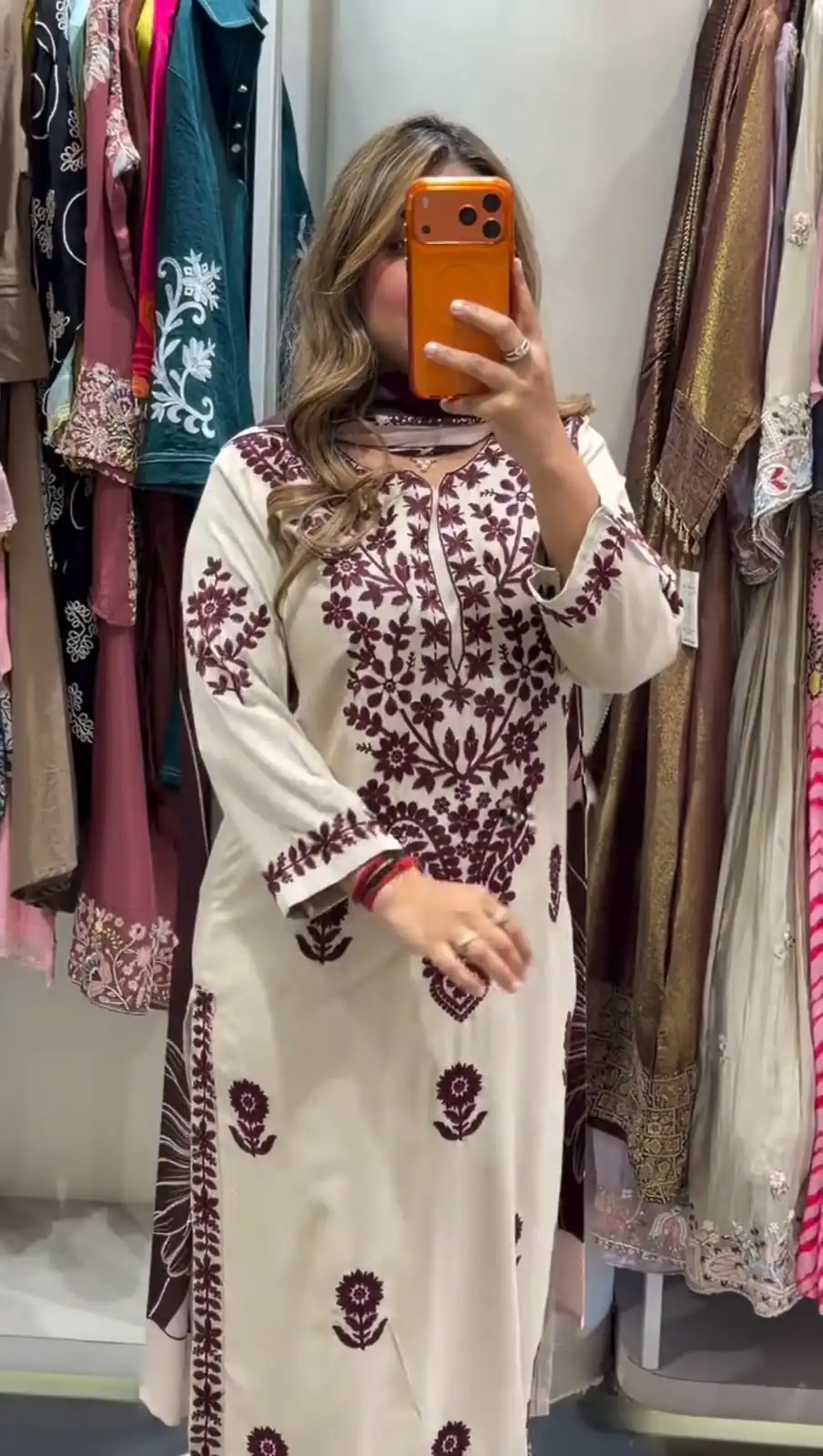 Aglow Maroon Rayon Embroidery Work Salwar Suit - Image 2