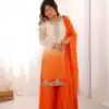 SR 1712 Orange Color Faux Georgette Salwar Suit with Designer Work. Affordable Price ₹1999. Delivery 4-6 Working Days. Shop now. | Jump Suits, Salwar suit, Casual Suits, Creative suits, Designer Suits, Palazzo Suits, Party Wear Suits, Patiala Suits, Straight Suits
