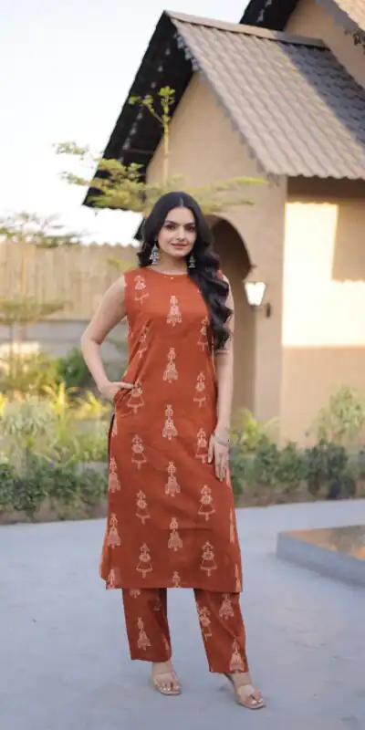 Rust Cotton Kurti KA 1251 Rust with Designer Work. Wedding, Party, Festive, Events, Special Price ₹1519. Delivery 4-6 Working Days. Shop now. | Kurti, Bollywood Kurti, Creative Kurtis, Designer Kurti, Party Wear Kurti, Selfie Kurti