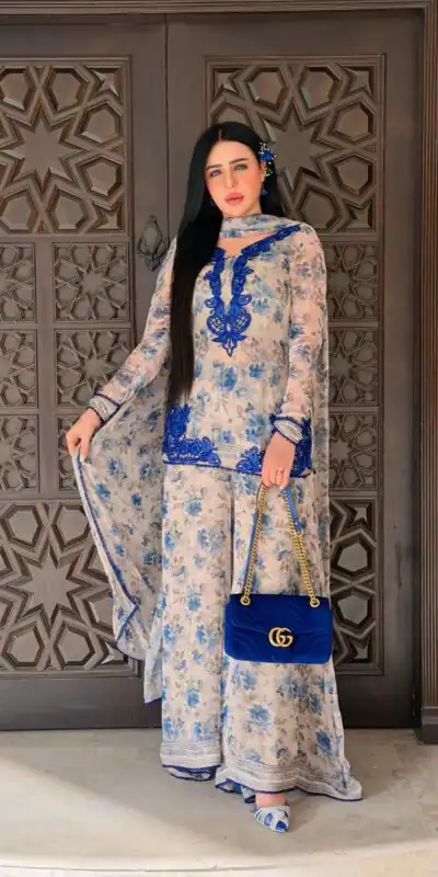 SRK 5352 Cream Faux Georgette Salwar Suit with Designer Work. Affordable Price ₹2049. Delivery 4-6 Working Days. Shop now. | Jump Suits, Salwar suit, Casual Suits, Creative suits, Designer Suits, Palazzo Suits, Party Wear Suits, Patiala Suits, Straight Suits