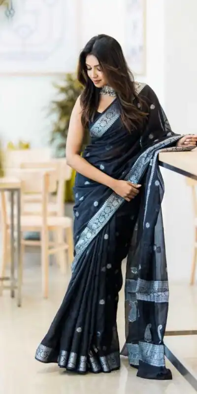 KPR 120 Black Soft Lilan Slab Saree Perfect for Wedding, Party, Lohri, Durga Puja, Pongal – . Get it for ₹1349. Delivery 4-6 Working Days. Shop now. | Sarees, Bollywood Sarees, Creative Sarees, Designer Sarees, Embroidered Sarees, Ethnic Saree, Modern Digital sarees, Party Wear Sarees