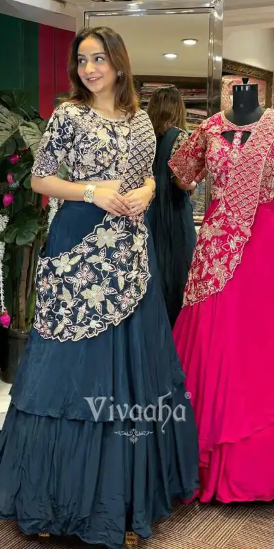 BB 75 Nay Blue Color French Crape Saree with Embroidery Work. Wedding, Party, Festive, Online Best Price ₹2399. Delivery 4-6 Working Days. Shop now. | Sarees, Bollywood Sarees, Creative Sarees, Designer Sarees, Embroidered Sarees, Ethnic Saree, Modern Digital sarees, Party Wear Sarees