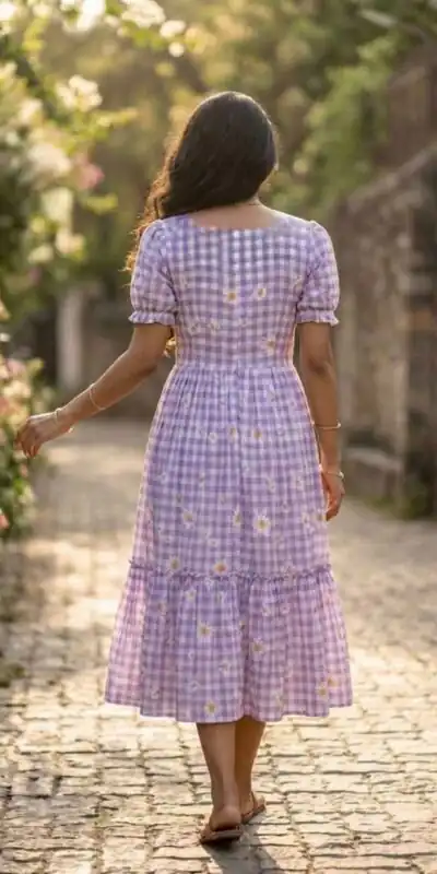 KA 1257 Purple Muslin Silk Gingham Printed Kurti with Designer Work. Special Price ₹1519. Delivery 4-6 Working Days. Shop now. | Kurti, Bollywood Kurti, Creative Kurtis, Designer Kurti, Party Wear Kurti, Selfie Kurti