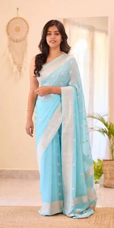 KPR 255 Sky Blue Soft Lilan Slab Saree Perfect for Wedding, Party, Lohri, Durga Puja, Pongal – . Get it for ₹1349. Delivery 4-6 Working Days. Shop now. | Sarees, Bollywood Sarees, Creative Sarees, Designer Sarees, Embroidered Sarees, Ethnic Saree, Modern Digital sarees, Party Wear Sarees