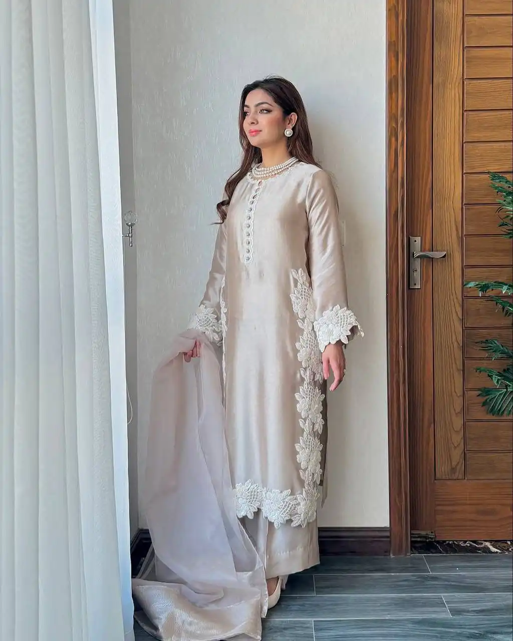 ST 213 Cream Color Natural Crep Salwar Suit with Embroidery Work. Wedding, Party, Festive, Best Price ₹1899. Delivery 4-6 Working Days. Shop now. | Jump Suits, Salwar suit, Casual Suits, Creative suits, Designer Suits, Palazzo Suits, Party Wear Suits, Patiala Suits, Straight Suits