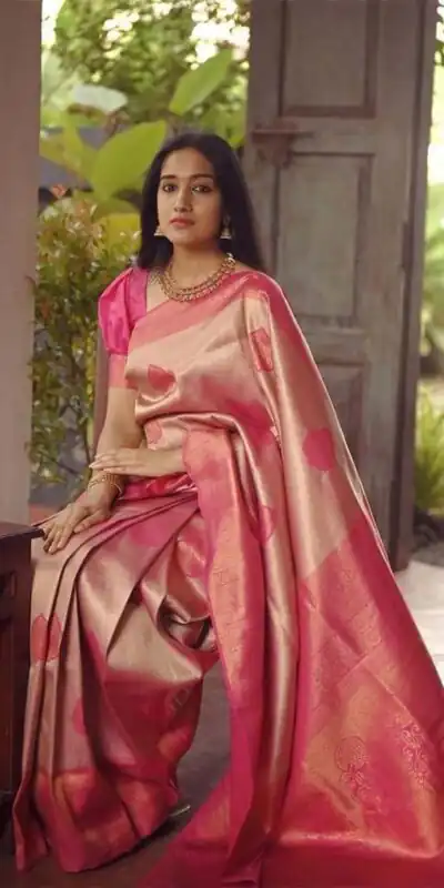 KP 5025 Pink in Soft Lichi Silk Jacquard Work Designer Work Saree . Exclusive Offer ₹1449. Delivery 4-6 Working Days. Shop now. | Sarees, Bollywood Sarees, Creative Sarees, Designer Sarees, Embroidered Sarees, Ethnic Saree, Modern Digital sarees, Party Wear Sarees