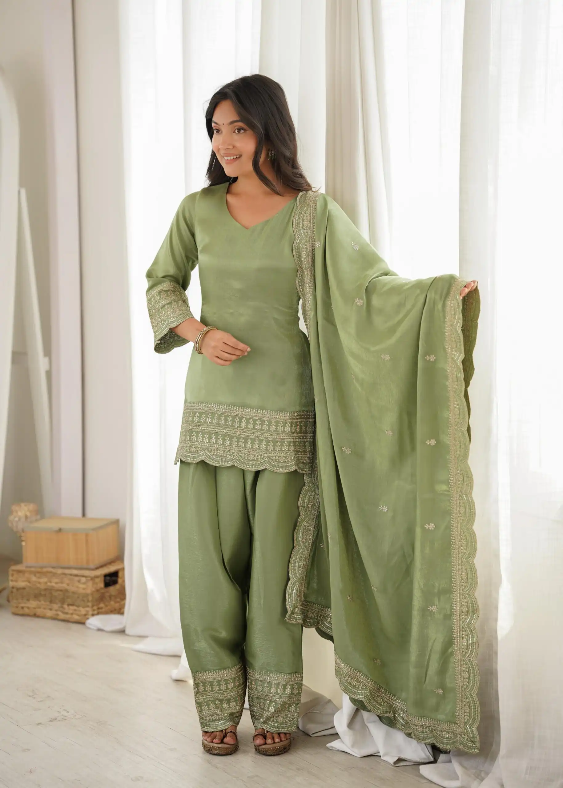 KB 304 Pista Color Roman Silk Salwar Suit with Embroidery Work. Available at ₹1999 only. Delivery 4-6 Working Days. Shop now. | Jump Suits, Salwar suit, Casual Suits, Creative suits, Designer Suits, Palazzo Suits, Party Wear Suits, Patiala Suits, Straight Suits