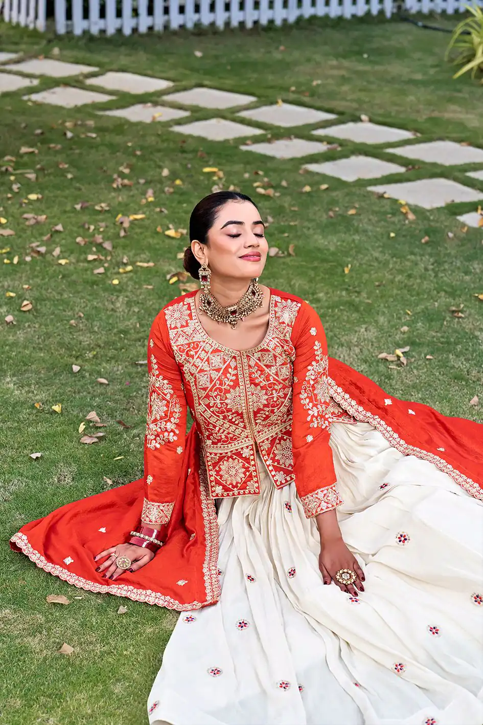 Ram 173 Orange in Color Vichitra Silk Embroidery Work Lehenga Choli . Now at just ₹2549. Delivery 4-6 Working Days. Shop now. | Lehenga, Bollywood Lehenga, Creative Lehenga, Designer Lehenga, Embroidered Lehenga, Party Wear Lehenga