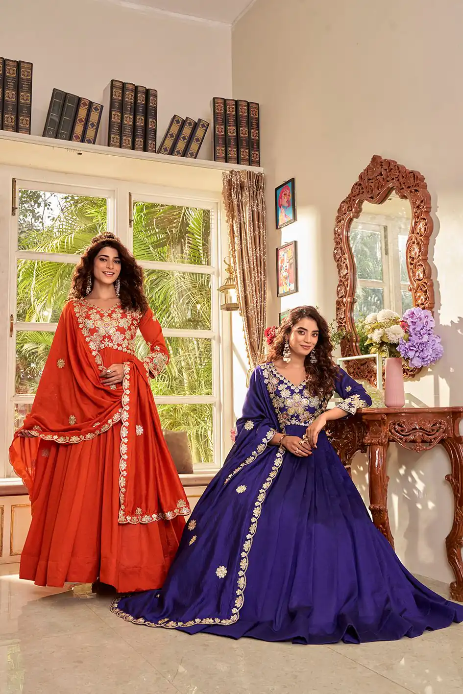 Ram 176 Orange Vichitra Silk Gown Perfect for Wedding, Party, Holi, Anniversary, Mehendi –. Grab it for ₹2049. Delivery 4-6 Working Days. Shop now. | Gowns, Bollywood Gowns, Creative Gowns, Designer Gowns, Embroidered Gowns, Party Wear Gowns