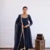 SRK 5324 Navy Blue Color Vichitra silk Gown with Bead Work & Lace Work. Now at just ₹1749. Delivery 4-6 Working Days. Shop now. | Gowns, Bollywood Gowns, Creative Gowns, Designer Gowns, Embroidered Gowns, Party Wear Gowns