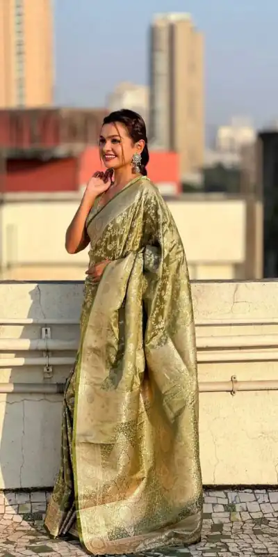 KPR 290 Green in Soft Lichi Silk Jacquard Work Designer Work Saree . Exclusive Offer ₹1349. Delivery 4-6 Working Days. Shop now. | Sarees, Bollywood Sarees, Creative Sarees, Designer Sarees, Embroidered Sarees, Ethnic Saree, Modern Digital sarees, Party Wear Sarees