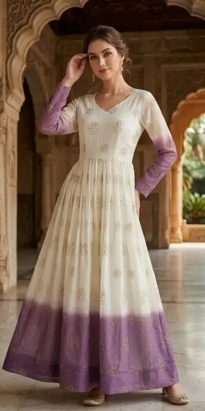 Alternative view of Pretty Lavender Silver Crunchy Sequins Work Gown