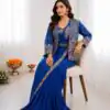 BB 64 Blue Crep Silk Saree with Embroidery Work & Sequins Work. Affordable Price ₹2499. Delivery 4-6 Working Days. Shop now. | Sarees, Bollywood Sarees, Creative Sarees, Designer Sarees, Embroidered Sarees, Ethnic Saree, Modern Digital sarees, Party Wear Sarees