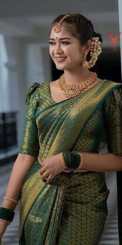 KPR 153 Green Color Soft Lichi Silk Saree with Jacquard Work. Best Price ₹1349. Delivery 4-6 Working Days. Online Shop now. | Sarees, Bollywood Sarees, Creative Sarees, Designer Sarees, Embroidered Sarees, Ethnic Saree, Modern Digital sarees, Party Wear Sarees