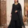 BE 456 Black Georgette Gown Perfect for Wedding, Party, Makar Sankranti, Karwa Chauth, Ethnic Day – . Now at just ₹2049. Delivery 4-6 Working D | Jump Suits, Salwar suit, Casual Suits, Creative suits, Designer Suits, Palazzo Suits, Party Wear Suits, Patiala Suits, Straight Suits