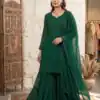 BE 456 Green Georgette Gown Perfect for Wedding, Party, Makar Sankranti, Karwa Chauth, Ethnic Day – . Now at just ₹2049. Delivery 4-6 Working D | Jump Suits, Salwar suit, Casual Suits, Creative suits, Designer Suits, Palazzo Suits, Party Wear Suits, Patiala Suits, Straight Suits
