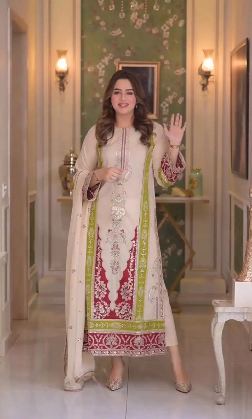 AD 238 Cream Roman Silk Salwar Suit Perfect for Wedding, Party, Lohri, Onam, Reception – . Grab it for ₹2399. Delivery 4-6 Working Days. Shop now. | Jump Suits, Salwar suit, Casual Suits, Creative suits, Designer Suits, Palazzo Suits, Party Wear Suits, Patiala Suits, Straight Suits