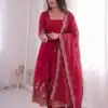 ZB 5073 Red Fendy Silk Gown Perfect for Wedding, Party, Baisakhi, Traditional Day, Makar Sankranti – . Introductory Price ₹2049. Delivery 4-6 Working Days. | Gowns, Bollywood Gowns, Creative Gowns, Designer Gowns, Embroidered Gowns, Party Wear Gowns
