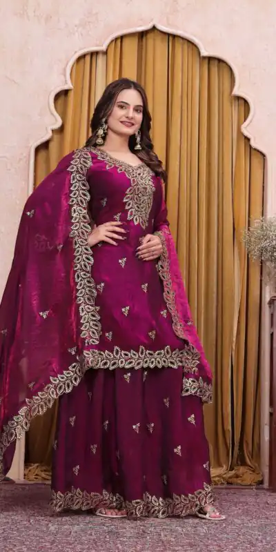 FE 141 Wine Fendy Silk Salwar Suit with Mirror Work & Embroidery Work. Best Price ₹2449. Delivery 4-6 Working Days. Shop now. | Jump Suits, Salwar suit, Casual Suits, Creative suits, Designer Suits, Palazzo Suits, Party Wear Suits, Patiala Suits, Straight Suits