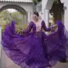 KA 1265 Purple Color Faux Georgette Gown with Mirror Work. Wedding, Party, Festive, Events Get it for ₹1819. Delivery 4-6 Working Days.Online Shop now. | Gowns, Bollywood Gowns, Creative Gowns, Designer Gowns, Embroidered Gowns, Party Wear Gowns