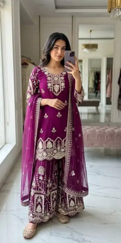 WW 1250 Wine Faux Georgette With 5 mm Sequence Work Salwar Suit Wedding, Party, Festive, Events Etc. Expected Delivery 4-6 Working Days @2399/- | Jump Suits, Salwar suit, Casual Suits, Creative suits, Designer Suits, Palazzo Suits, Party Wear Suits, Patiala Suits, Straight Suits