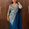ST 1201 Blue in Faux Georgette Zari Work & Embroidery Work Saree. Special Price ₹1899. Delivery 4-6 Working Days. Shop now. | Sarees, Bollywood Sarees, Creative Sarees, Designer Sarees, Embroidered Sarees, Ethnic Saree, Modern Digital sarees, Party Wear Sarees