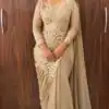 ST 1201 Chiku in Faux Georgette Zari Work & Embroidery Work Saree. Special Price ₹1899. Delivery 4-6 Working Days. Shop now. | Sarees, Bollywood Sarees, Creative Sarees, Designer Sarees, Embroidered Sarees, Ethnic Saree, Modern Digital sarees, Party Wear Sarees
