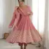 JF 050 Peach Embroidery Work & Sequins Work Salwar Suit in Peach Crunchy Silk. Festive Deal ₹2099. Delivery 4-6 Working Days. Shop now. | Anarkali Suits, Bollywood Anarkali, Creative-Anarkali, Designer Anarkali, Embroidered Anarkali, Party Wear Anarkali