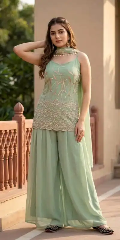 DB 44 Pista Faux Georgette Salwar Suit erfect for Wedding, Party, Mehendi, Pongal, Reception – . Available at ₹1899 only. Delivery 4-6 Working Days | Jump Suits, Salwar suit, Casual Suits, Creative suits, Designer Suits, Palazzo Suits, Party Wear Suits, Patiala Suits, Straight Suits