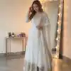 SSR 546 White in Georgette Embroidery Work & Sequins Work Gown . Get it for ₹2149. Delivery 4-6 Working Days. Online Shop now. | Gowns, Bollywood Gowns, Creative Gowns, Designer Gowns, Embroidered Gowns, Party Wear Gowns