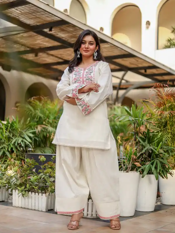 NSR 898 Off White Khadi Cotto Salwar Suit with Embroidery Work & Lace Work. Available at ₹1749 only. Delivery 4-6 Working Days. Shop now. | Jump Suits, Salwar suit, Casual Suits, Creative suits, Designer Suits, Palazzo Suits, Party Wear Suits, Patiala Suits, Straight Suits