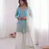 JF 043 Sky Blue Pure Fendy Silk Salwar Suitwith Embroidery Work & Sequins Work. Exclusive Offer ₹1940. Delivery 4-6 Working Days. Shop now. | Jump Suits, Salwar suit, Casual Suits, Creative suits, Designer Suits, Palazzo Suits, Party Wear Suits, Patiala Suits, Straight Suits