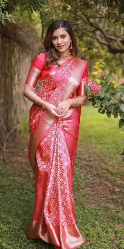 KPR 234 Gajri Soft Lichi Silk Saree with Lace Work & Lace Border. Introductory Price ₹1349. Delivery 4-6 Working Days. Shop now. | Sarees, Bollywood Sarees, Creative Sarees, Designer Sarees, Embroidered Sarees, Ethnic Saree, Modern Digital sarees, Party Wear Sarees