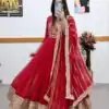 ZC 8957 Red Perfect for Wedding, Party, Lohri, Haldi, Ethnic Day – . Available at ₹999 only. Delivery 4-6 Working Days. Shop now. | Gowns, Bollywood Gowns, Creative Gowns, Designer Gowns, Embroidered Gowns, Party Wear Gowns