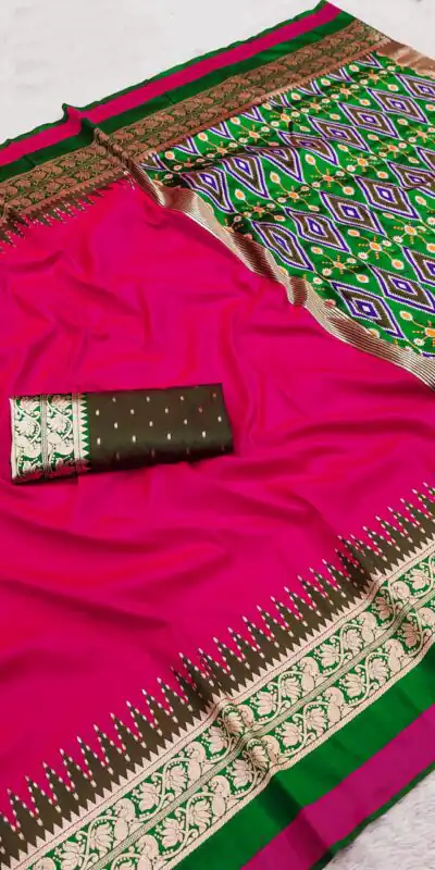 MB 261 Pink | Purple Soft Crafted Saree with Moti Work & Zari Work. Now at just ₹1999. Delivery 4-6 Working Days. Shop now. | Sarees, Bollywood Sarees, Creative Sarees, Designer Sarees, Embroidered Sarees, Ethnic Saree, Modern Digital sarees, Party Wear Sarees