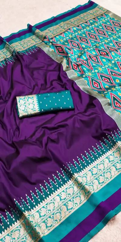 MB 261 Purple | Purple Soft Crafted Saree with Moti Work & Zari Work. Now at just ₹1999. Delivery 4-6 Working Days. Shop now. | Sarees, Bollywood Sarees, Creative Sarees, Designer Sarees, Embroidered Sarees, Ethnic Saree, Modern Digital sarees, Party Wear Sarees