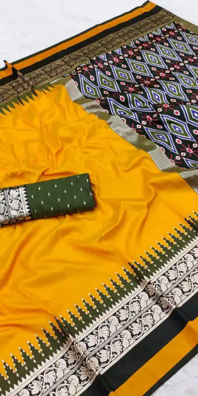 MB 261 Yellow | Purple Soft Crafted Saree with Moti Work & Zari Work. Now at just ₹1999. Delivery 4-6 Working Days. Shop now. | Sarees, Bollywood Sarees, Creative Sarees, Designer Sarees, Embroidered Sarees, Ethnic Saree, Modern Digital sarees, Party Wear Sarees