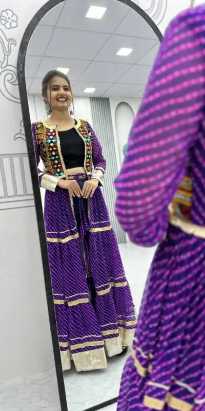 PC N48 Purple | Fox Georgette Kurti with Lace Work & Mirror Work. Affordable Price ₹2149. Delivery 4-6 Working Days. Shop now. | Kurti, Bollywood Kurti, Creative Kurtis, Designer Kurti, Party Wear Kurti, Selfie Kurti