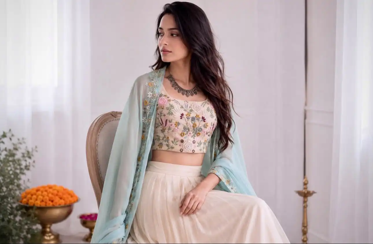 BB 70 Sky Blue Sky Blue Banglory Silk Dhoti Suit with Embroidery Work & Sequins Work. Grab it for ₹1999. Delivery 4-6 Working Days. Shop now. | Jump Suits, Salwar suit, Casual Suits, Creative suits, Designer Suits, Palazzo Suits, Party Wear Suits, Patiala Suits, Straight Suits