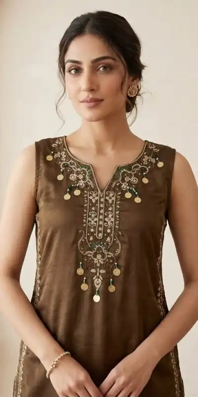 LG 2126 Brown Cos Moss Salwar Suit with Embroidery Work & Sequins Work. Affordable Price ₹2149. Delivery 4-6 Working Days. Shop now. | Jump Suits, Salwar suit, Casual Suits, Creative suits, Designer Suits, Palazzo Suits, Party Wear Suits, Patiala Suits, Straight Suits