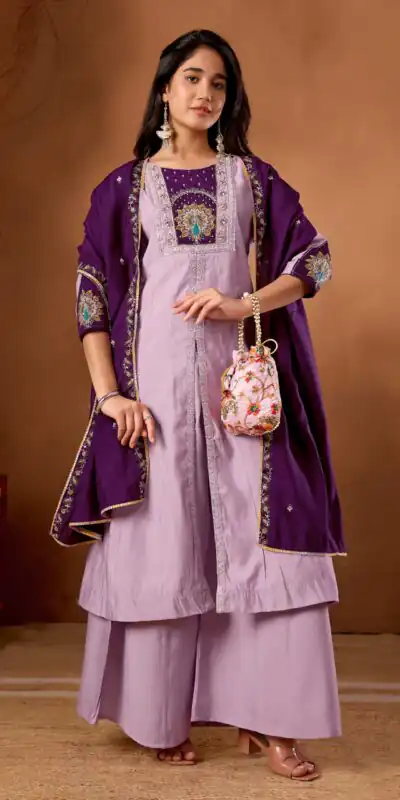 DIVA 150 Lavender Roman Silk Salwar Suit with Sequins Work & Embroidery Work. Available at ₹2449 only. Delivery 4-6 Working Days. Shop now. | Jump Suits, Salwar suit, Casual Suits, Creative suits, Designer Suits, Palazzo Suits, Party Wear Suits, Patiala Suits, Straight Suits